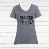 Glitter Soccer Mom V neck Tshirt with Personalization