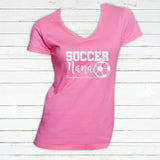 Glitter Soccer Nana V neck Tshirt with Personalization