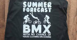 Summer Forecast BMX with No Chance of House Cleaning or Cooking Ladies Racerback Tank Top