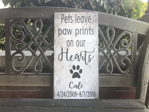 Furr Baby, Pet Decor, Pets Leave PAW PRINTS On Our Hearts, Personalize for FREE W/ Name and Dates