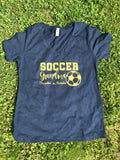 Glitter Soccer Grandma V neck Tshirt with Personalization