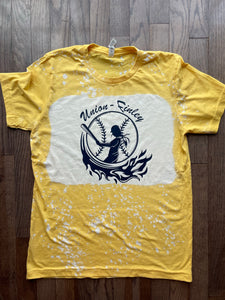 Yellow Gold Union Finley Softball Bleached tshirt - youth and adult sizes!